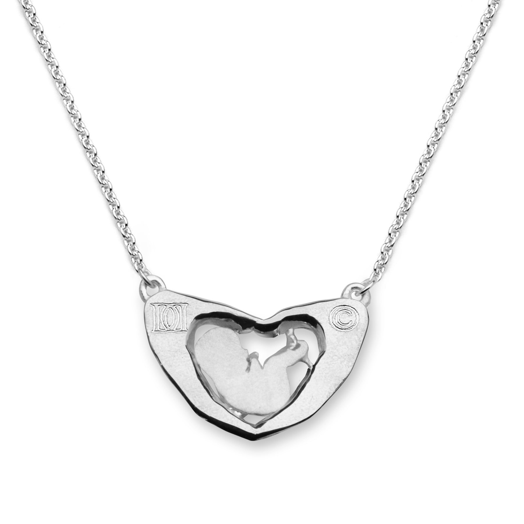 Mommy and Me Sterling Silver Mother's Luv Necklace
