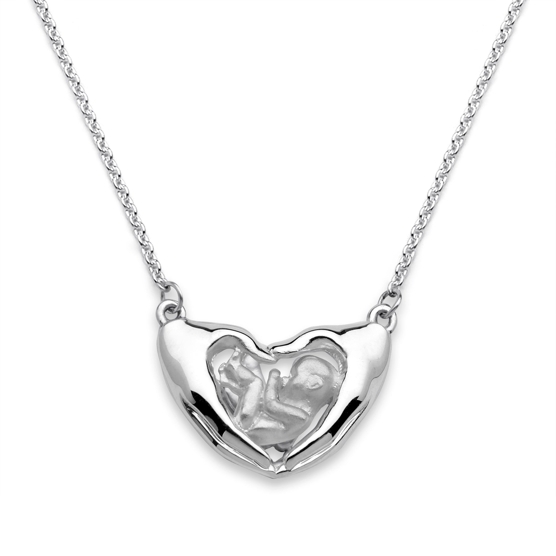 Mommy and Me Sterling Silver Mother's Luv Necklace