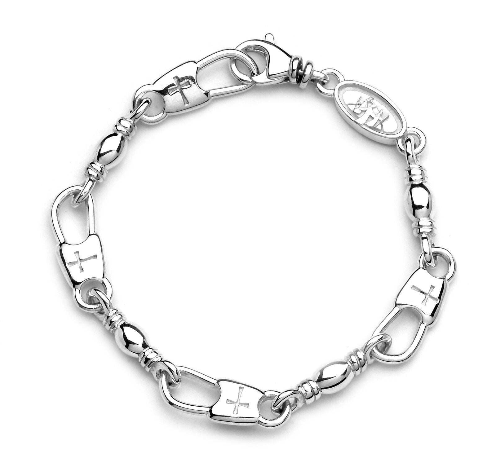 Walk to Emmaus Cross Snap/Swivel Bracelet Extra Large (MENS)